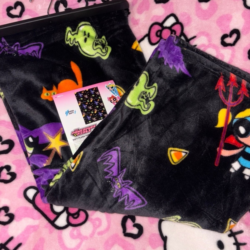 Halloween the power puff girls throw blanket